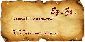 Szabó Zsigmond névjegykártya